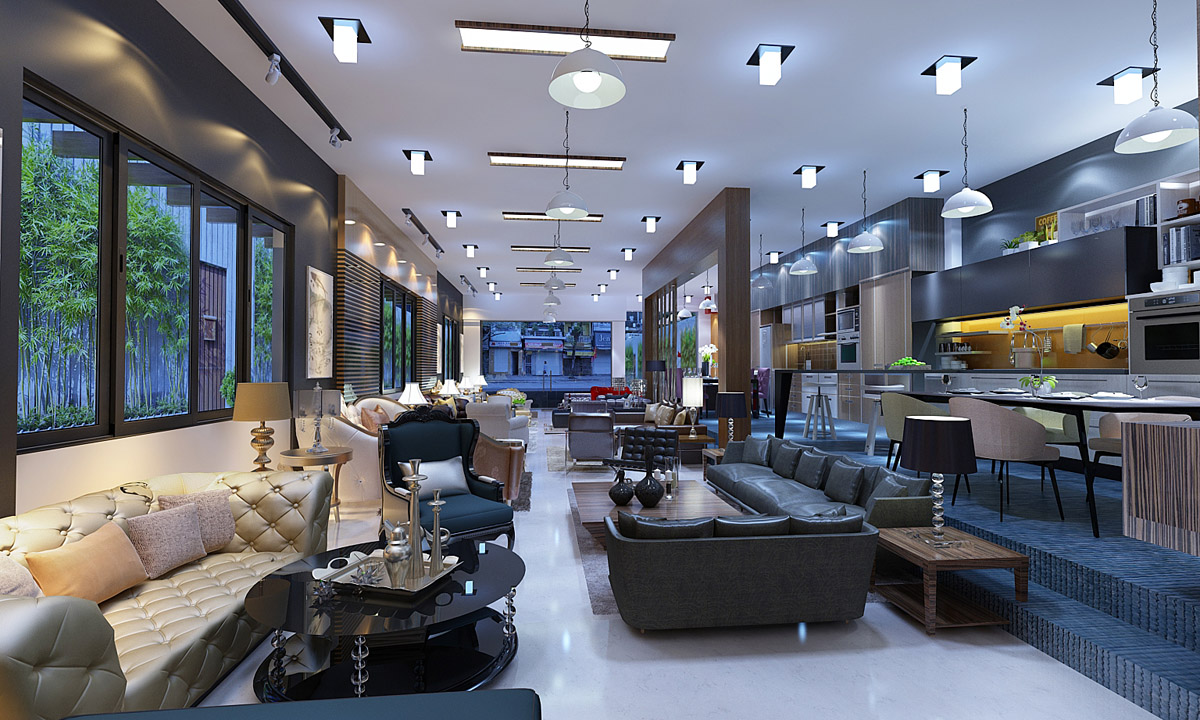 Thiết kế showroom nội thất biệt thự